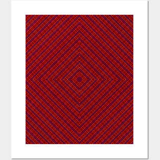 Red Diamond Pattern Posters and Art